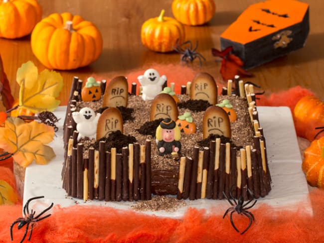 Gâteau cimetière d'Halloween