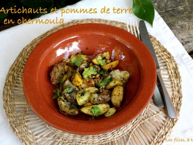 Artichauts et pommes de terre en chermoula