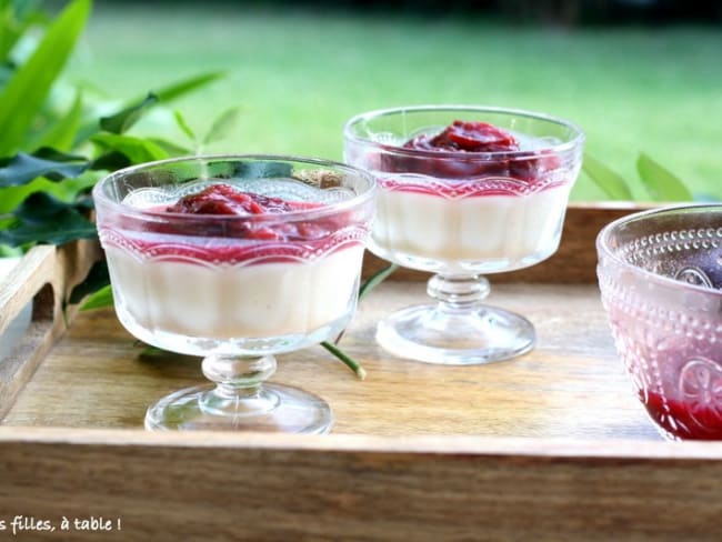 Panna cotta au yaourt grec et compotée de prunes