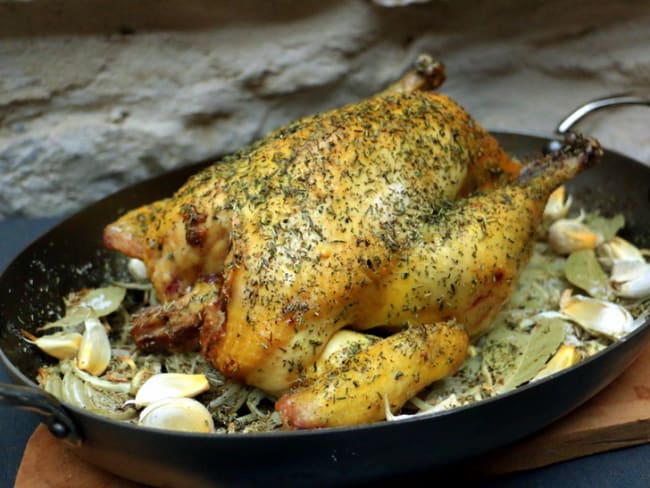 Poulet rôti cuisson basse température au four