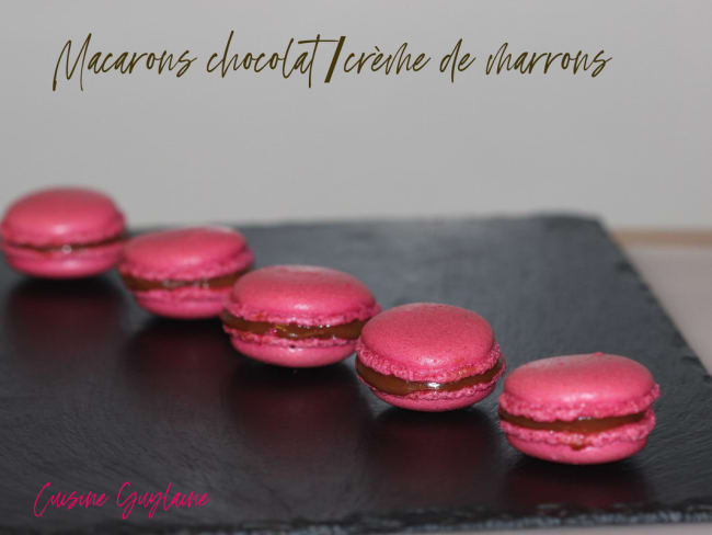 Macarons chocolat et crème de marrons