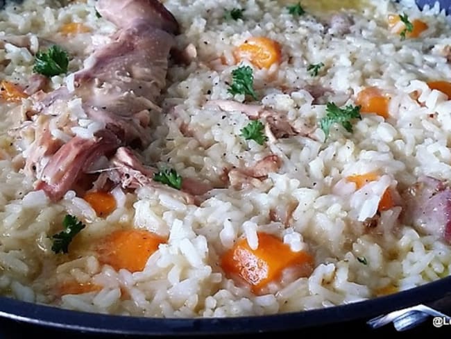 Risotto au poulet et à la crème