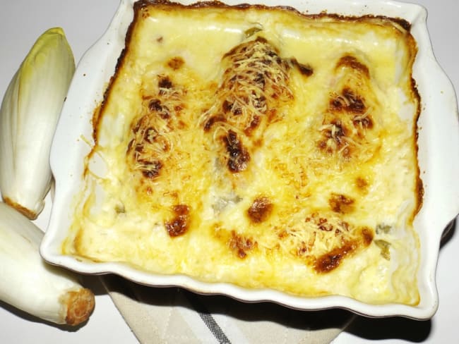 Endives au saumon fumé gratinées