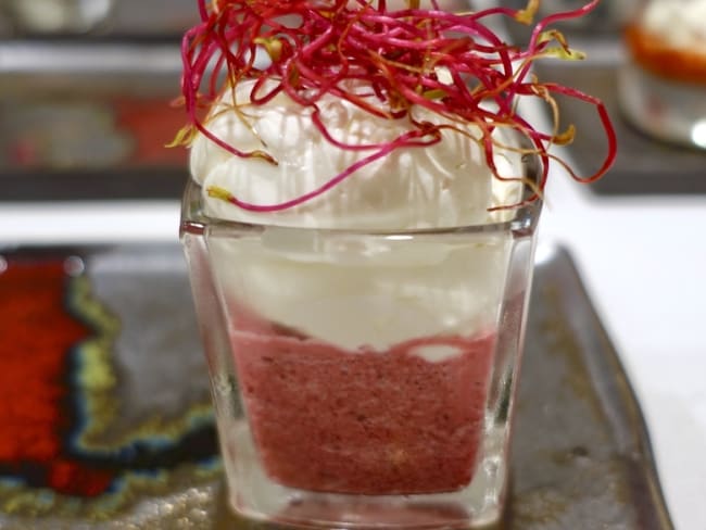 Verrine betterave et crème à la chèvre