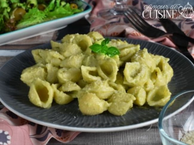 pâtes crémeuse aux courgettes