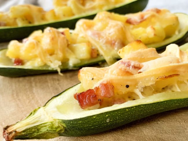 Courgettes farcies à la tartiflette