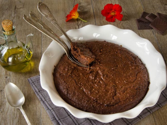 Fondant chocolat, amandes et huile d’olive