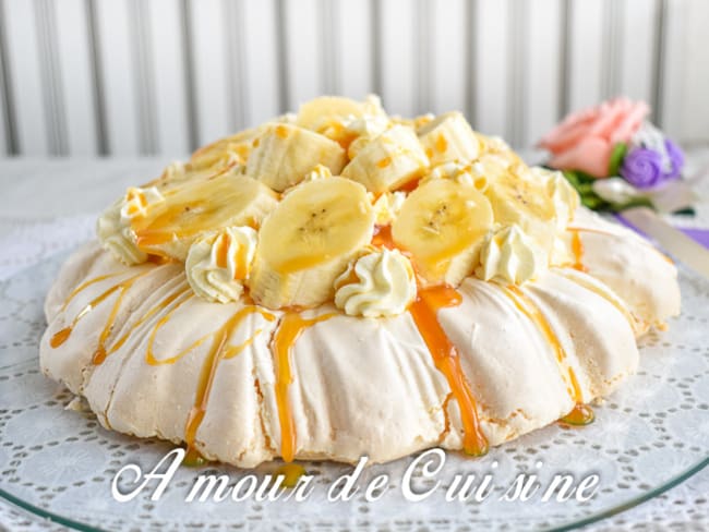 Banofee pavlova à la banane et caramel