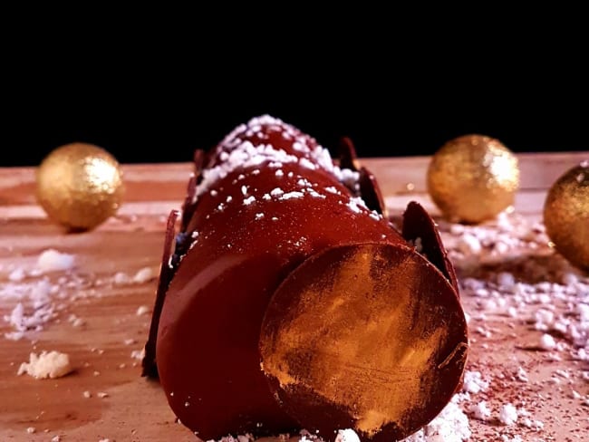 Bûche chocolat et noix de coco