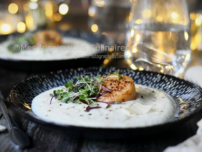 Coquilles Saint-Jacques à la crème de chou-fleur