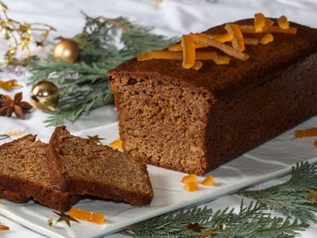 Pain d'épices aux oranges confites et rhum