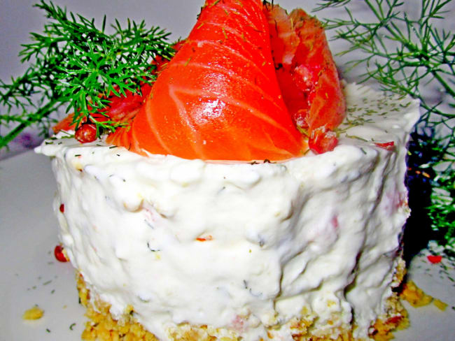 Cheese cake au crabe/crevettes et saumon