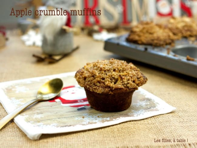 Muffins pommes cannelle en crumble