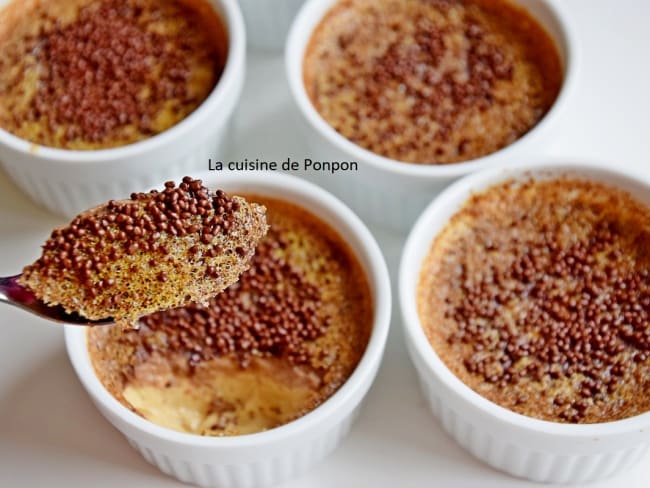 Flan à la confiture de lait cacao et noisettes Raffolé