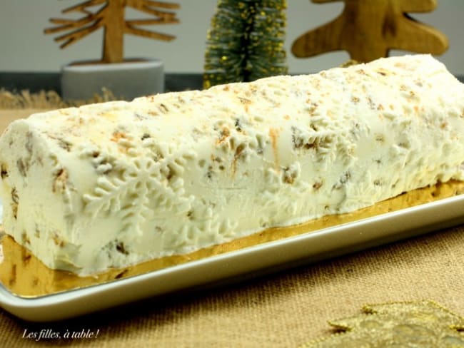 Nougat glacé façon bûche pour noël