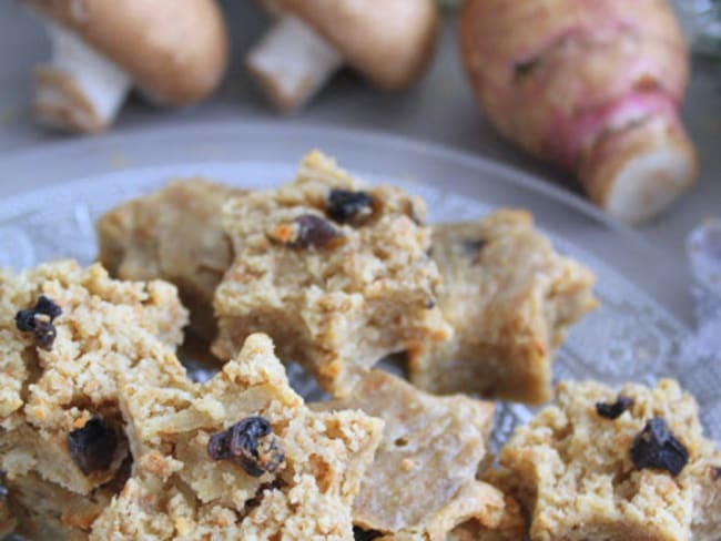 Financiers salés champignons et topinambours