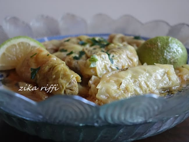 Dolma kromb, feuilles de chou farcies