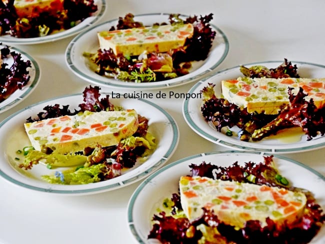 Terrine de petits pois, carottes et navets