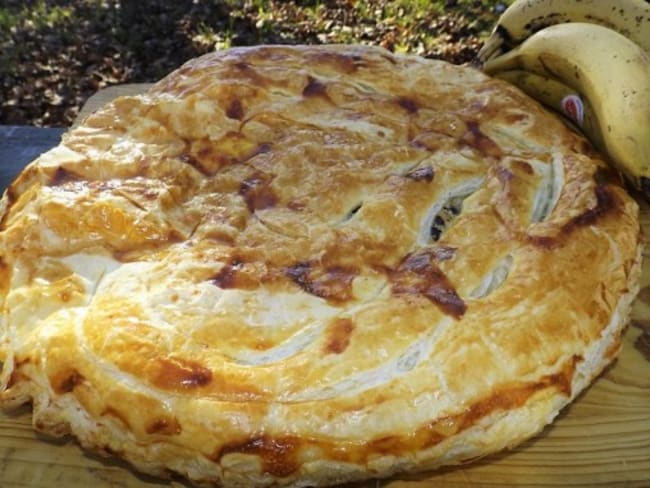 Galette des rois frangipane, banane et chocolat