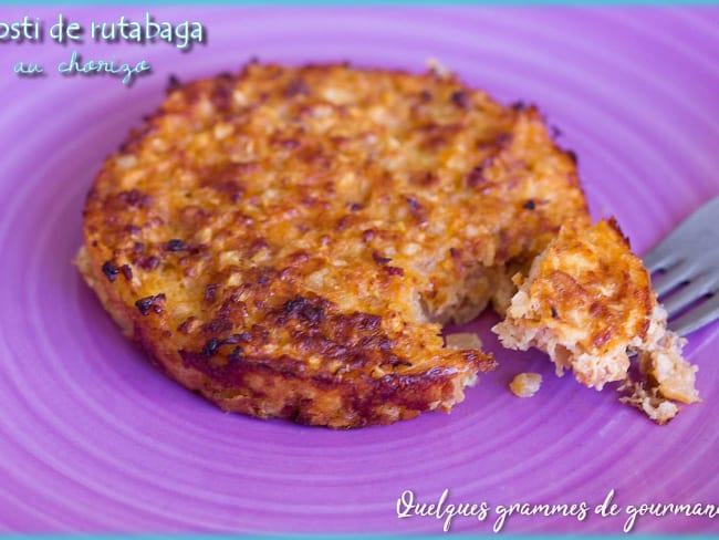 Rösti de rutabaga au chorizo