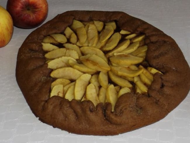 Tarte aux pommes et au chocolat noir