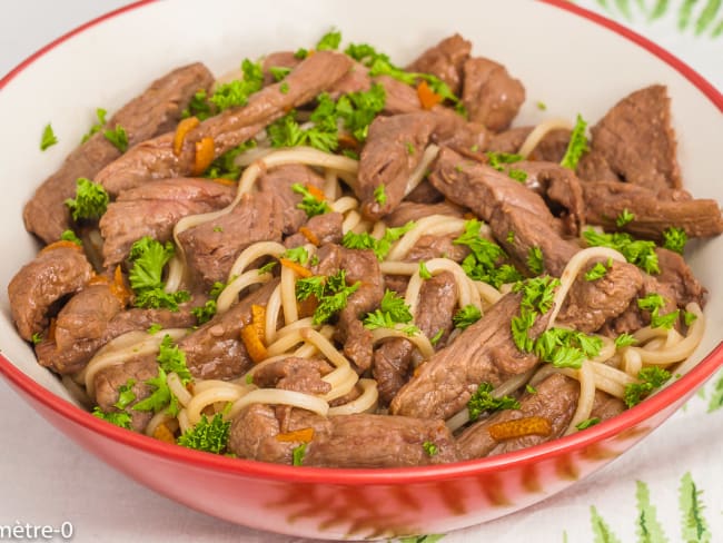 Steak de boeuf sauté à la clémentine