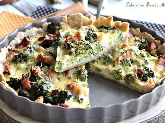 Quiche aux brocolis et lardons