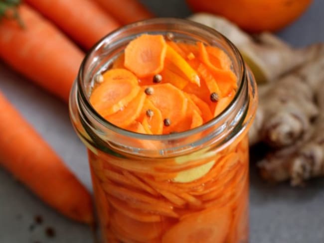 Pickles de carottes gingembre et orange