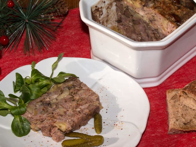 Terrine de foie de volaille aux châtaignes et porto