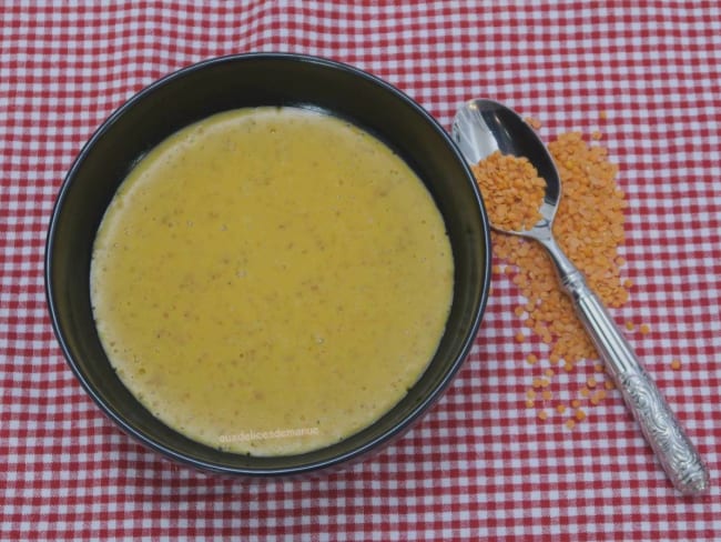 Soupe de lentilles corail au chorizo