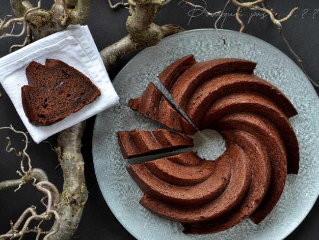 Cake kaki, café et chocolat, avec un moule Nordic Ware