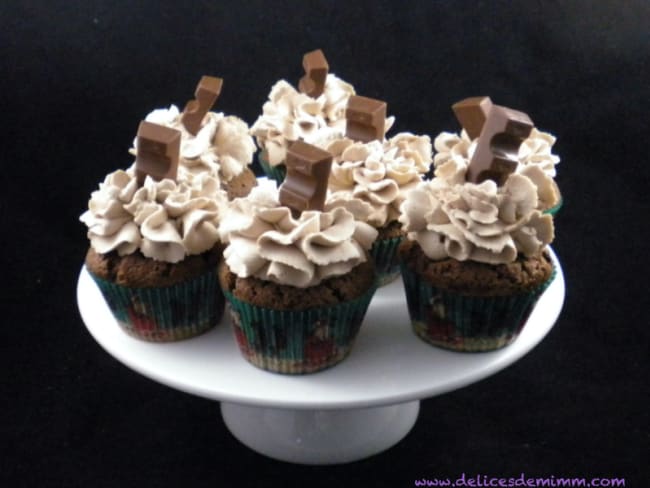 Cupcakes au chocolat et ganache Kinder