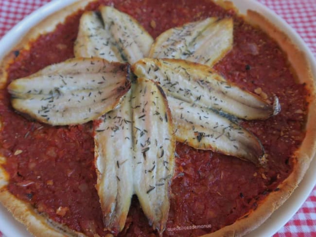 Tarte fine aux filets de sardines fraîches