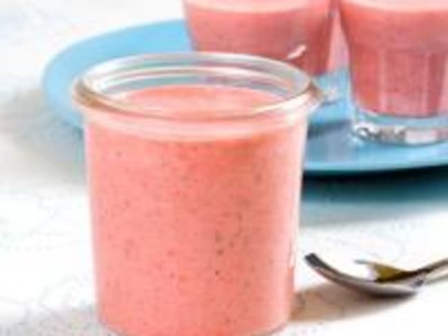 Crème de Fraises à la Menthe et au Basilic