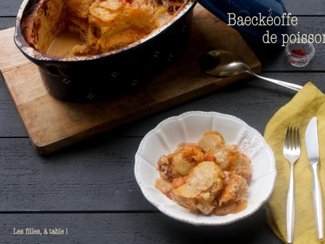 Baeckeoffe de poisson et gambas au safran