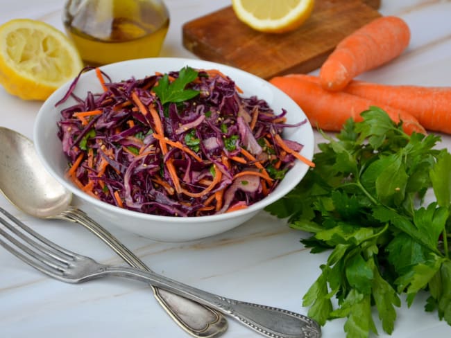 Salade de chou rouge et carottes