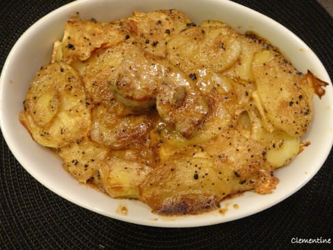 Gratin de pommes de terre et céleri au foie gras