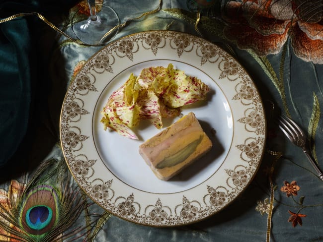 Marbré de poule faisane au foie gras et aux artichauts