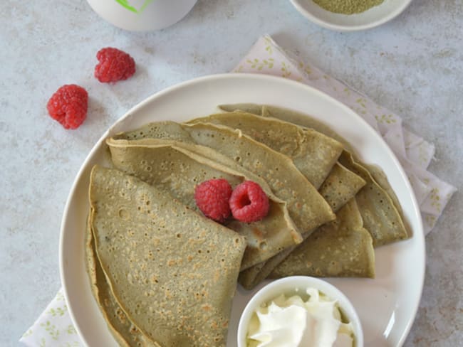 Crêpe au thé matcha sans lactose