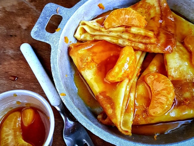 Crêpes à la mandarine façon Suzette sans alcool