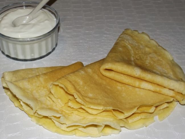 Crêpes à la vanille et au fromage blanc