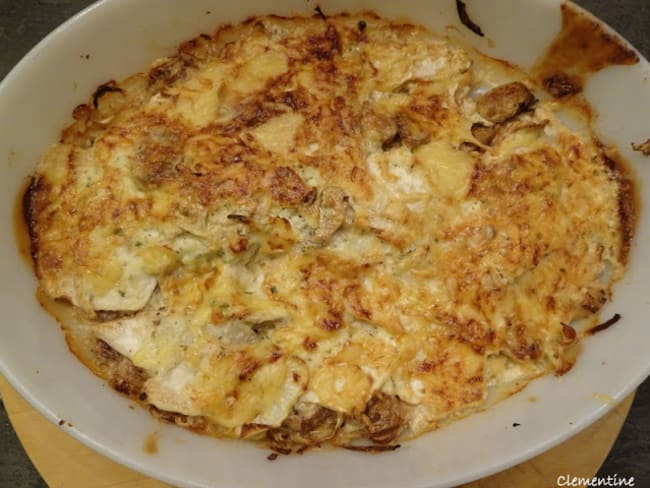 Gratin de céleri-rave et champignons