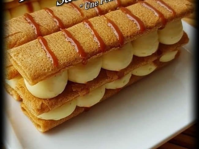 Millefeuilles de gavottes, sauce caramel