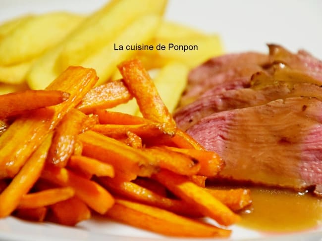 Magret de canard cuit à basse température, sauce grand veneur