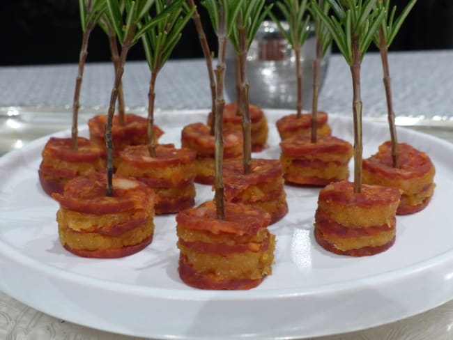 Mille-feuilles de chorizo à l'abricot sec