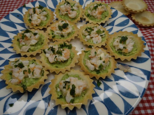 Tartelettes à l'avocat et crevettes