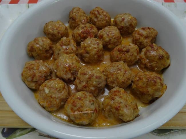 Boulettes de veau et merguez, au four