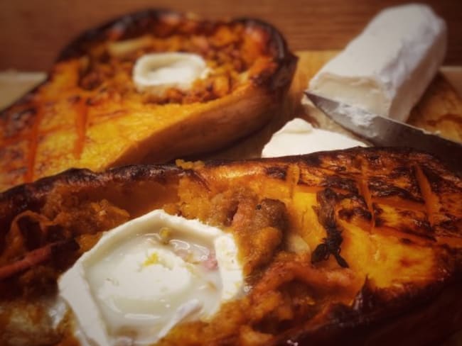 Carbonara de butternut au fromage de chèvre