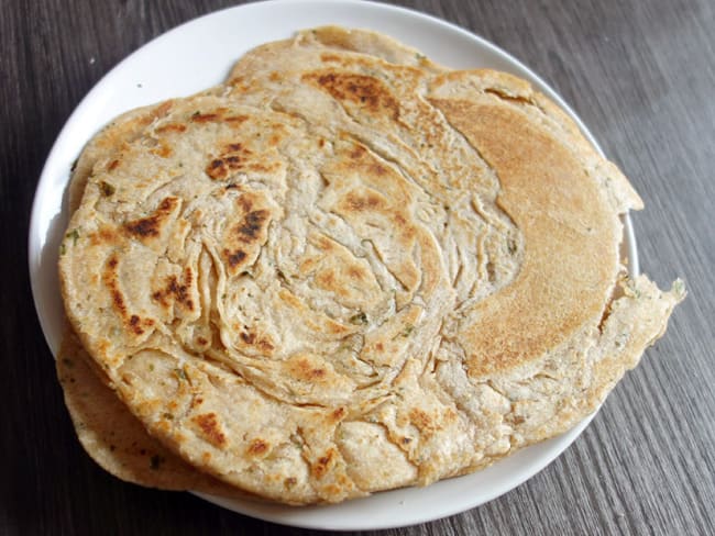 Paratha ail coriandre à la farine complète