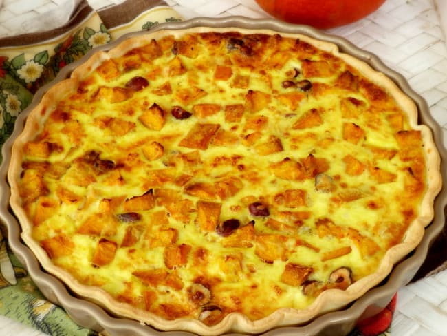 Quiche facile au potimarron, noisettes et comté